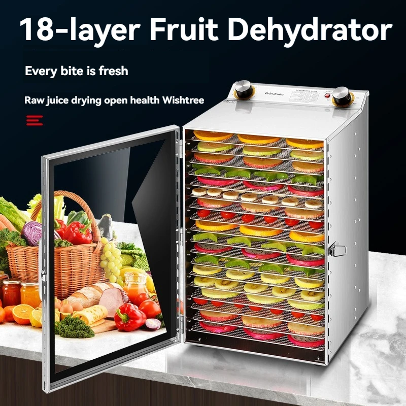 

18 Layers Home&Commercial 110/220V Fruit Dehydrator Vegetable Snacks Meat Medicinal Materials Fruit Smart Food Air Dryer