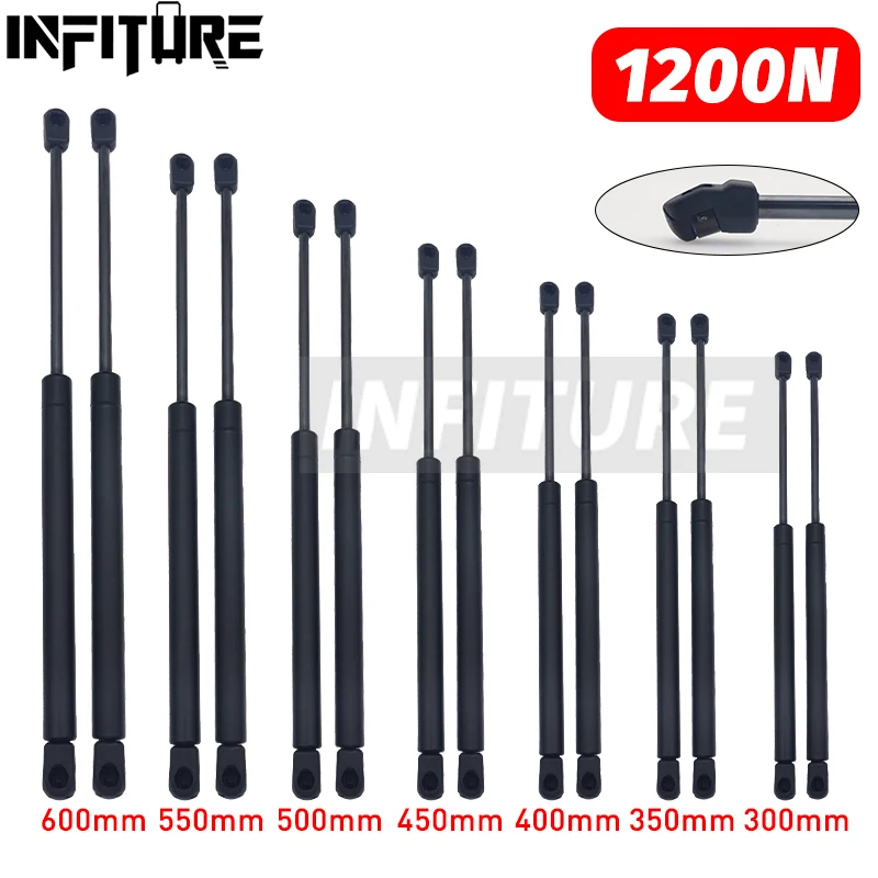 2pcs 300/350/400/450/500/550/600mm 1200N Car Gas Struts Spring Shocks Lift Supports RV Windows Storage Damper Camper Back Window