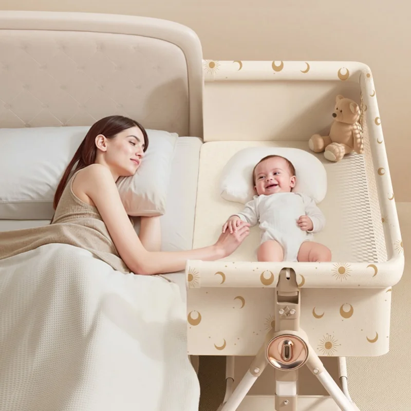 

Portable convertible crib that can be moved. Foldable multi-functional newborn bed. Large bed for newborns that can be assembled