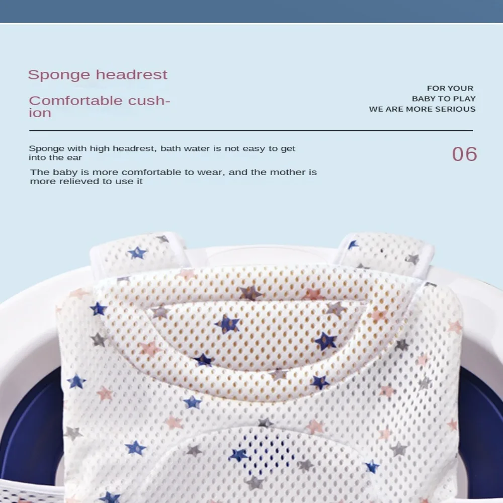 Kreuzförmige Neugeborenen Baby Bad Kissen Einstellbare Anti-slip Baby Bad Net Matte Baby Badewanne Kissen Faltbare Kinder Badewanne – Detail 9