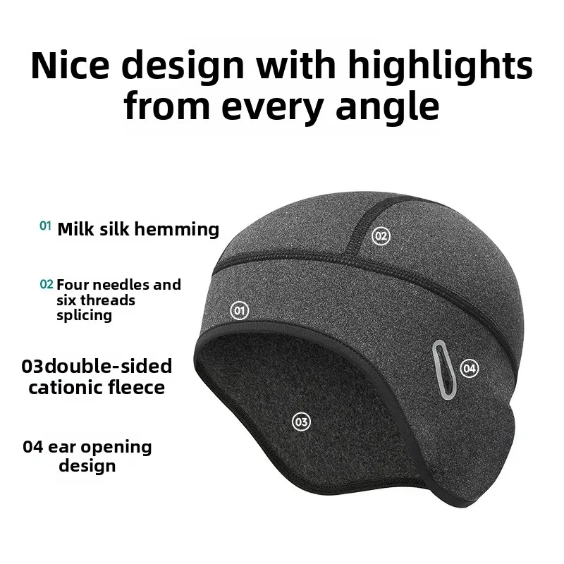 الشتاء الدراجات قبعة دافئة خوذة الجبلية بطانة الصوف الجمجمة قبعة الحرارية الرجال النساء تشغيل التزلج ثقب النظارات يندبروف أغطية الرأس #2