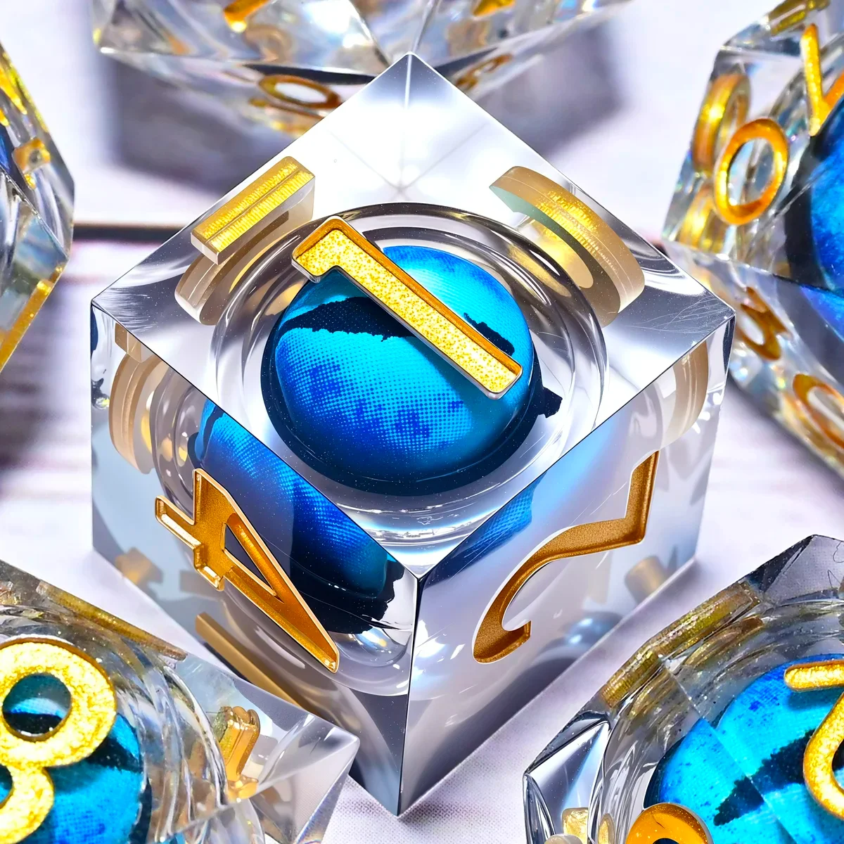 

7-Piece Set DND Resin Dice for Dungeons And Dragons DND 5e RPG Board Game Tabletop Role Playing Dice Gift for Birthday