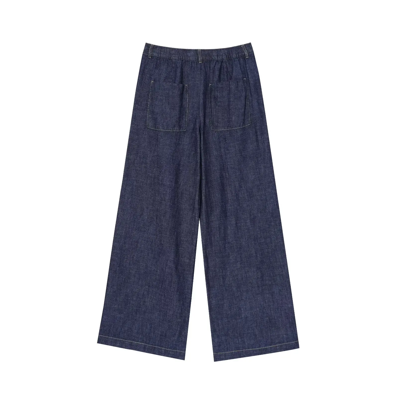 Willshela, conjuntos de 2 piezas de mezclilla a la moda para mujer, camisa azul y pantalón de pierna ancha, blusa y pantalones informales elegantes para mujer, coordenadas