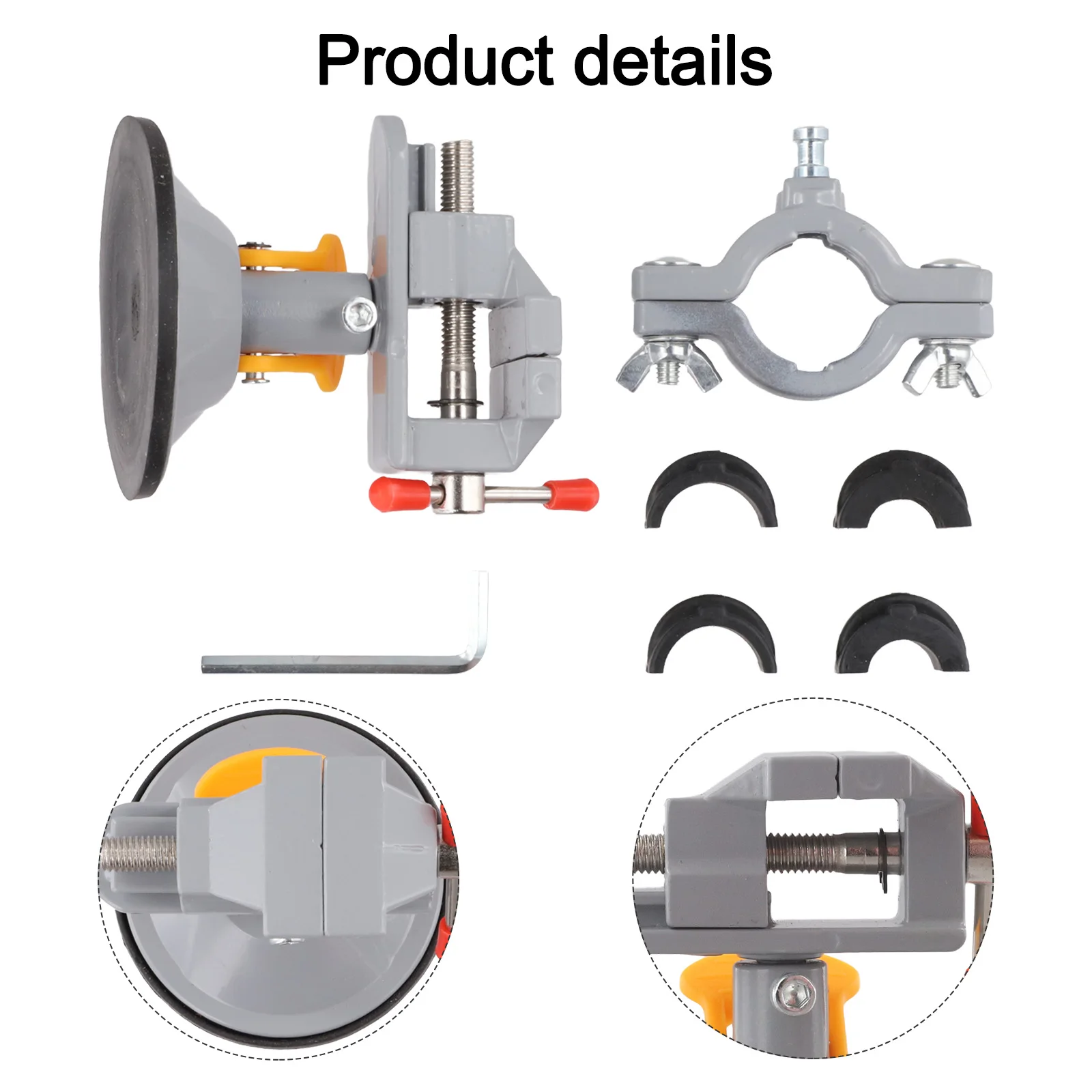 2.99x3.07x4.06in 360 Degree Rotatable Vise 360 Degree Rotatable Clamp Aluminum Alloy Vise Deep Thread Wire Forged Aluminum Jaws