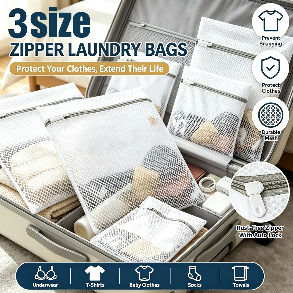 Delicates Wash Honeycomb Mesh Laundry Bag Reusable Durable Storage Pouch Lingerie Clothes Organizer Home Travel Washing