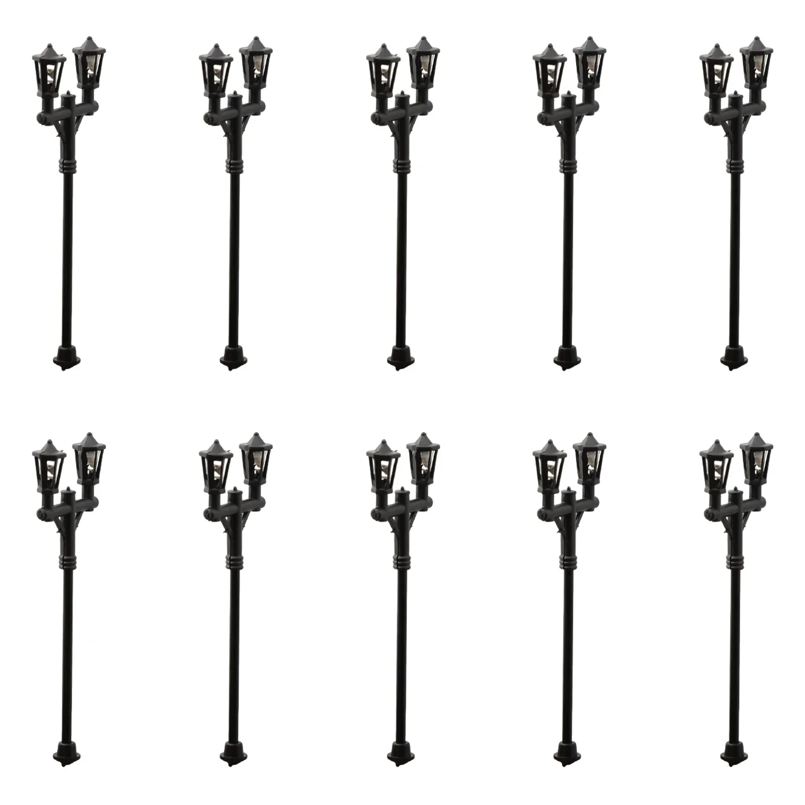 `10Pcs Model Street Lights Scale 1:100 Railway LED Lamppost Patio Garden Lamps Train Garden Playground Scenery