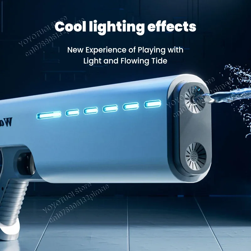 Electric Continuous Water Gun Fully Waterproof and Automatic Water Absorbing Light for Children's Outdoor Water Playing Toy