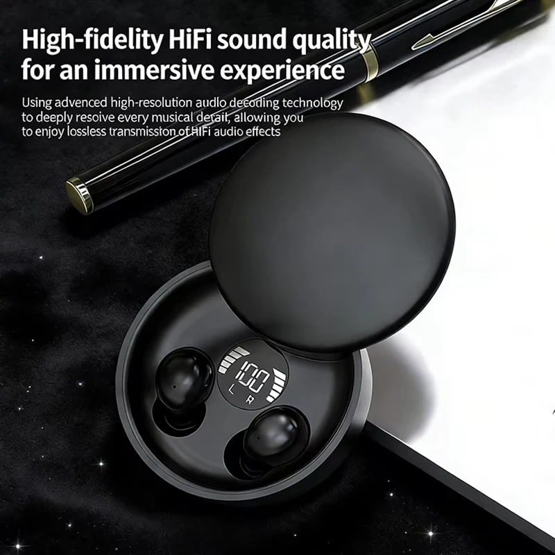 SK26 Bluetooth 5.4 Wireless Earphones Small Earbuds Sleeping Sport Invisible Headphones Bass Sound Quality Headset Sliding Cover