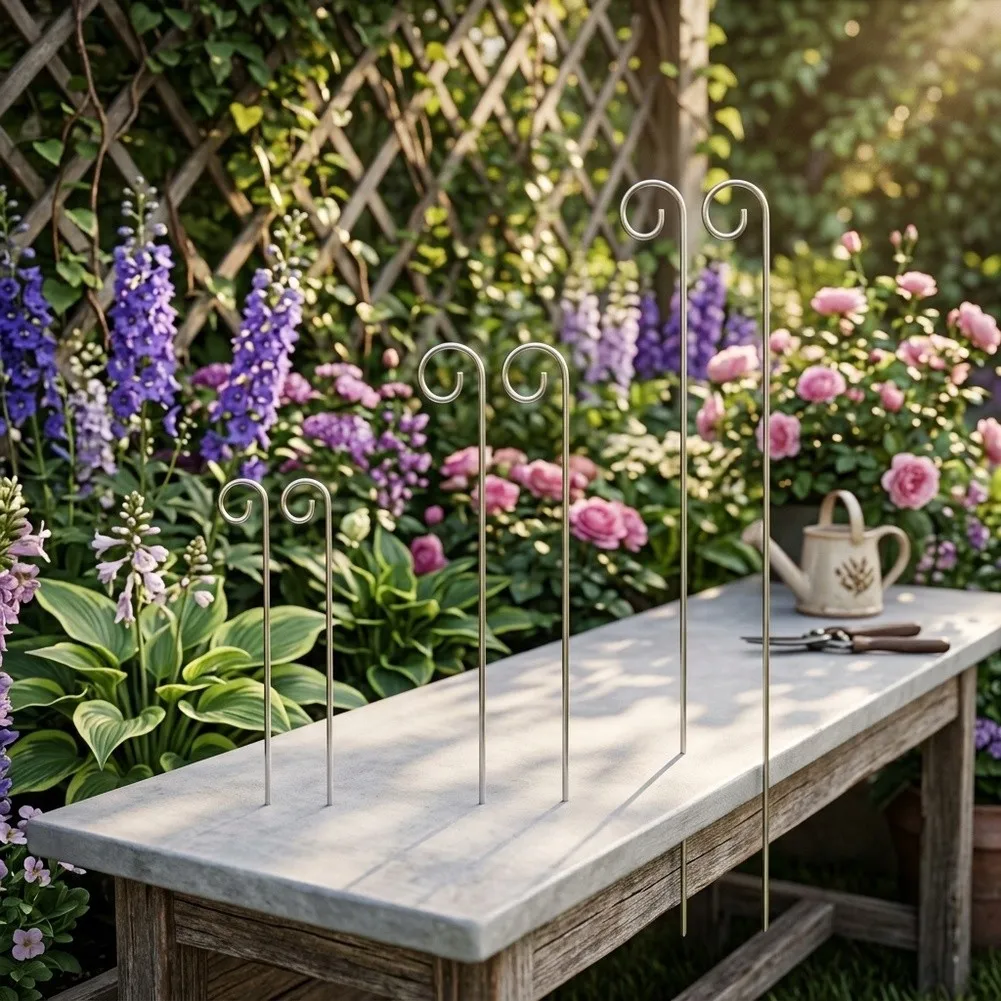 Rustproof Garden Plant Label Hooks Made from Iron with 20cm 30cm 40cm Length Options Total 10 Pieces for Plant Marking