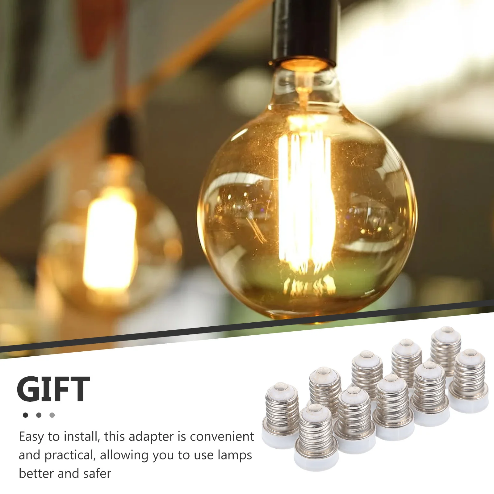 

10Pcs Bulb Adapter E14 to E12 Light Socket Converter Lamp Holder Adapter for LED Lights Garage Workshop Basement Use