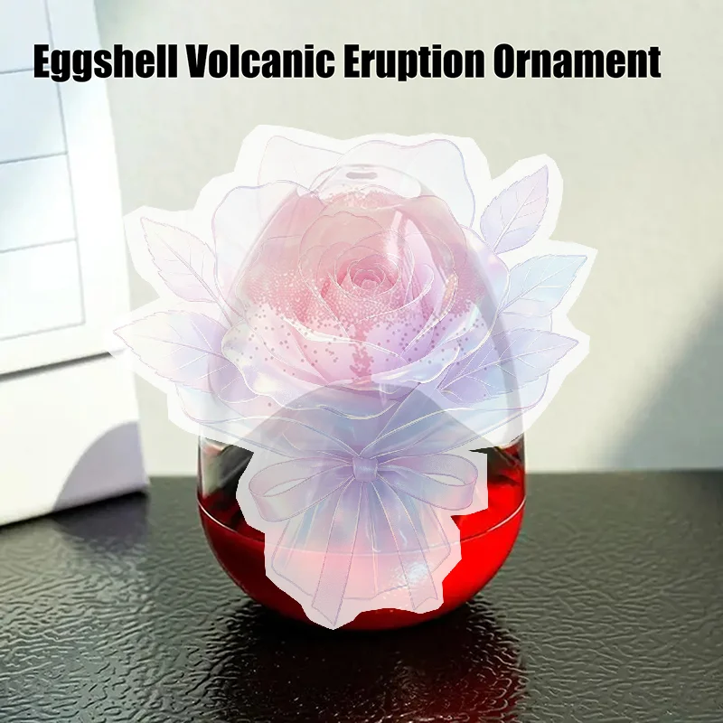 Eggshell Volcanic Eruption, Floating Sand Volcanic Eruption Ornament, Acrylic Crystal Liquid  Timer Ornament.