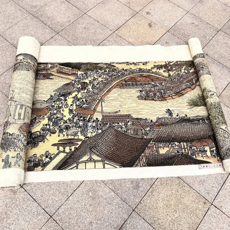 

Pure handmade cross stitch finished panoramic living room hanging paintings decorative paintings