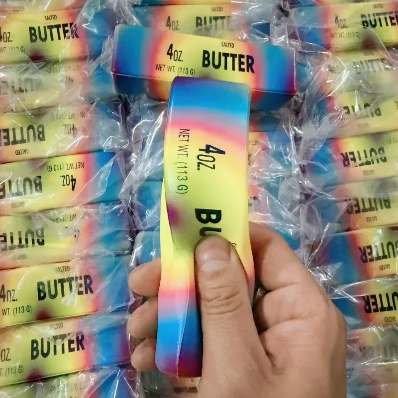 Hawaii Rhyolite Colors Butter Stick Squishy Fidget Toys Elastic Cheese Stick Funny Squeeze Prank Toy Stress Anxiety Relief Game view 5