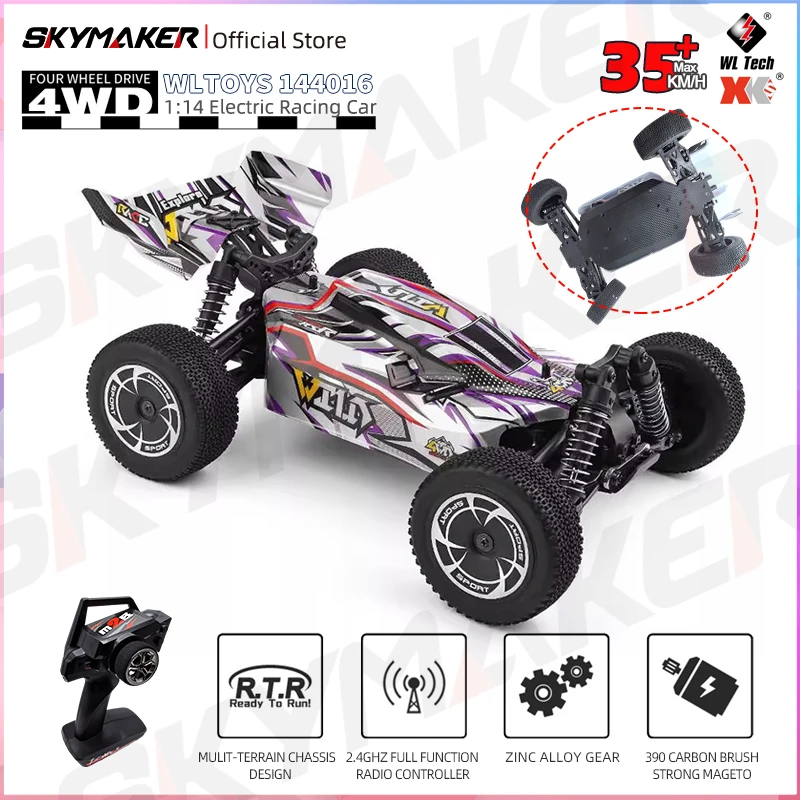 

Skymaker WLtoys Радиоуправляемая машина 1/14 144016 2,4G гоночный 35 км/ч 390 мотор 4WD электрическая высокоскоростная машина внедорожник Дрифт игрушки с дистанционным управлением