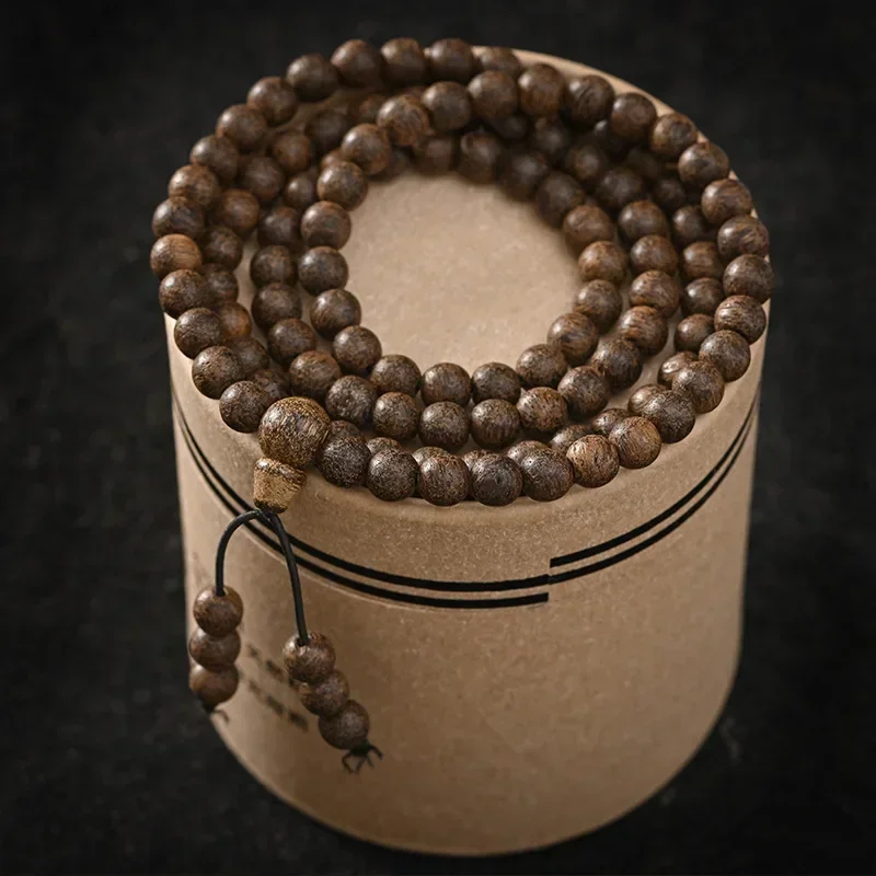 

Indonesia darakan agarwood bracelet old material 108 Buddhist beads rosary men women necklaces free shipping bangle natural hot