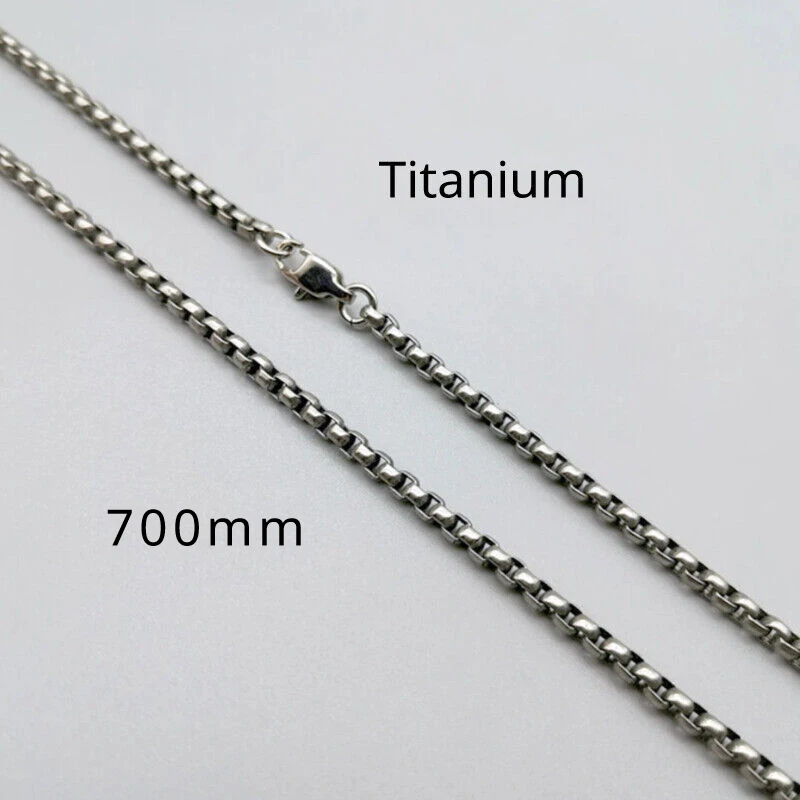 New Pure Titanium Box Chain Necklace 3mm Men's Unisex Non Allergic Skin Care Healthy Size Complete Lightweight and Anti Allergic