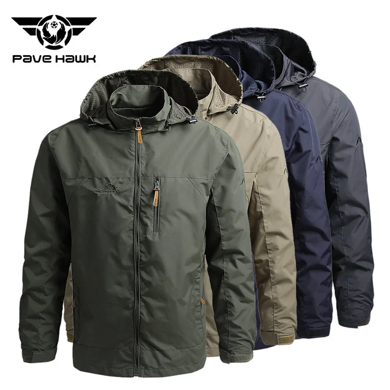 

Men Hooded Waterproof Field Jacket Raincoat Sport Hiking chaquetas Windbreaker Coat Sunscreen Hunting Army Clothes Jackets