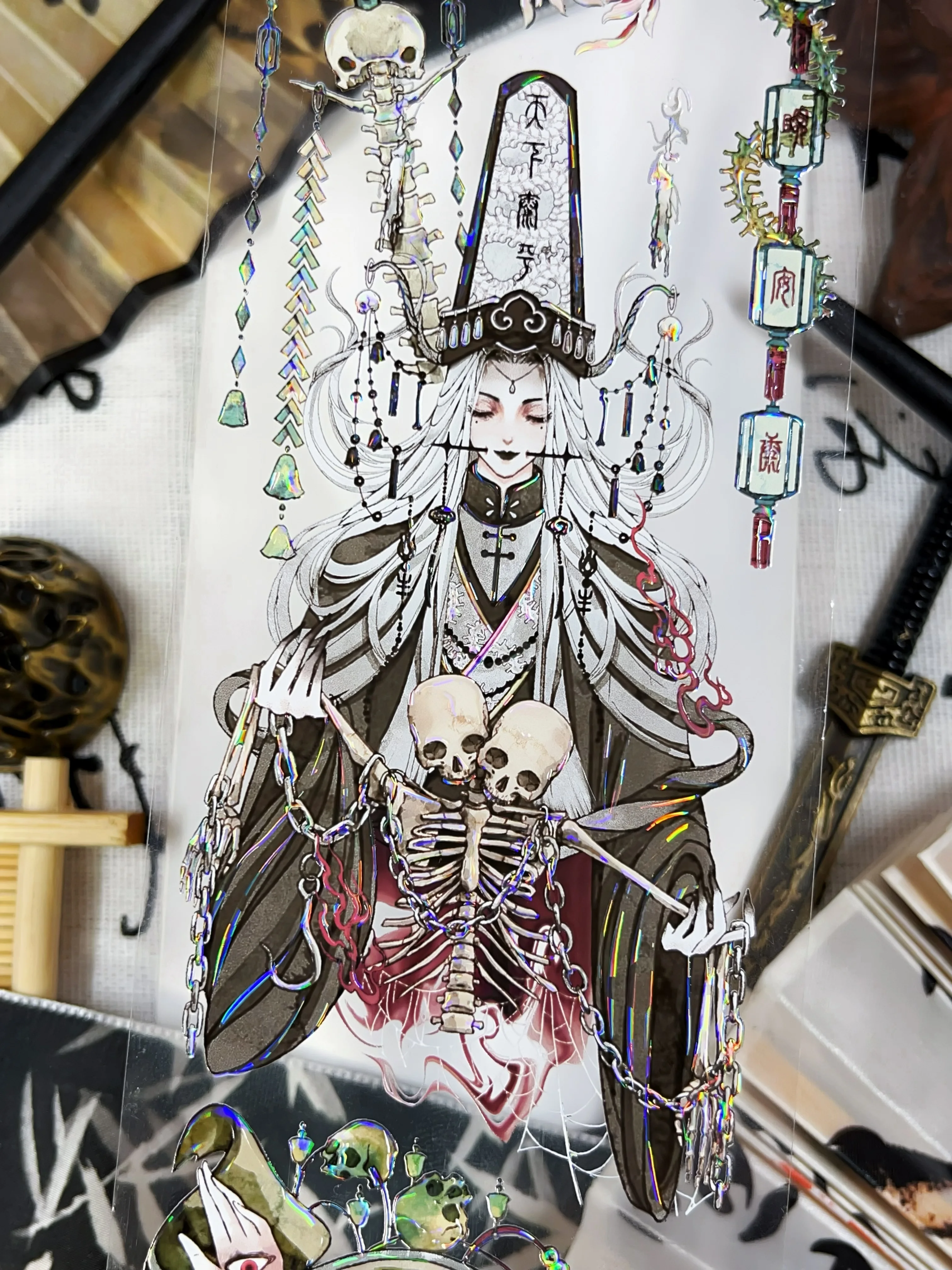 Ancient Ghost Messenger WUCHANG Shiny Shell PET Tapes  Craft Supplies DIY Scrapbooking Card Making Decorative Plan Sticker