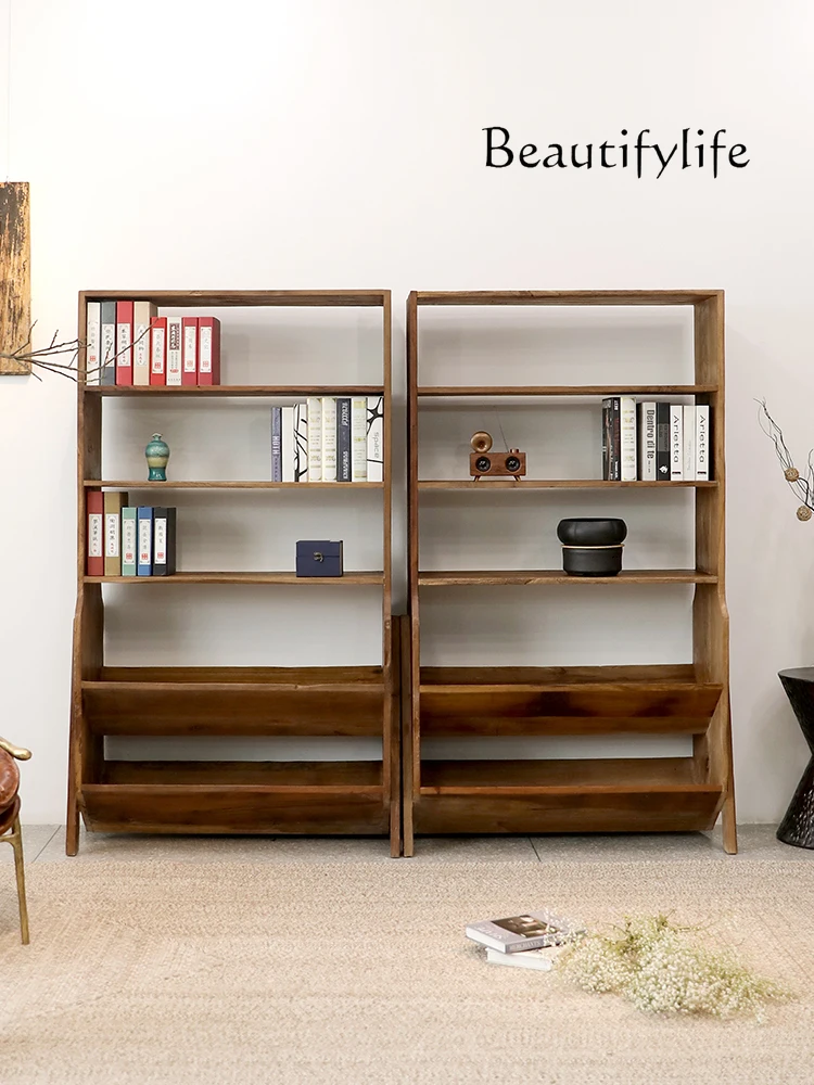 

Nordic Style Solid Wood Household Minimalist Zen Antique Shelf