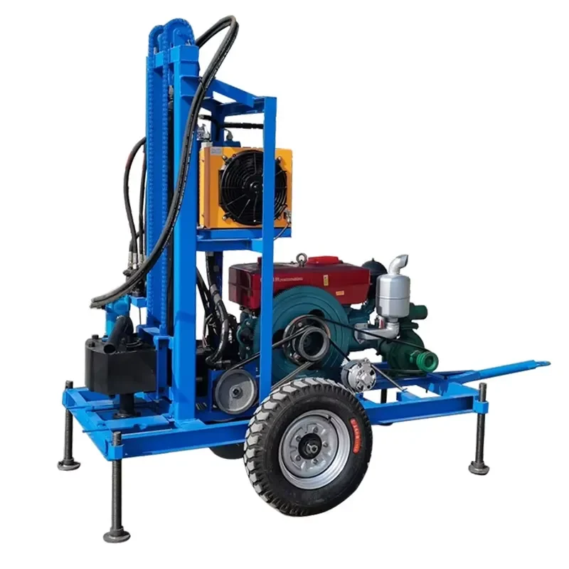 Diesel Driven Mining Mechanical Drilling Rig for Farmland Wells Max Depth 200m Diameter 50mm