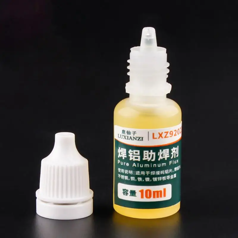 10ml 알루미늄 브레이징 플럭스 액체 솔더 배터리 주석 아연 도금 시트 구리 용 알루미늄 납땜 액세서리 청소 없음