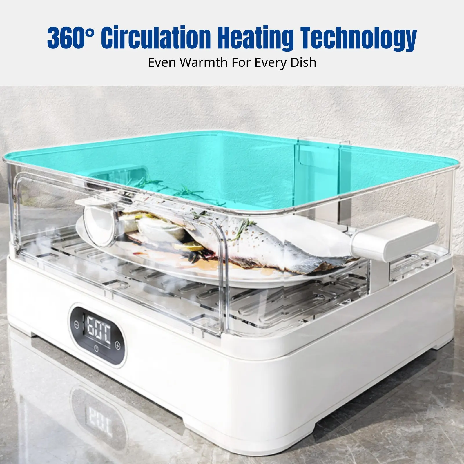 Electric Food Warmer Cover, Insulated Storage Box, Dustproof Table Dome, Home Kitchen, Winter Heating view 5