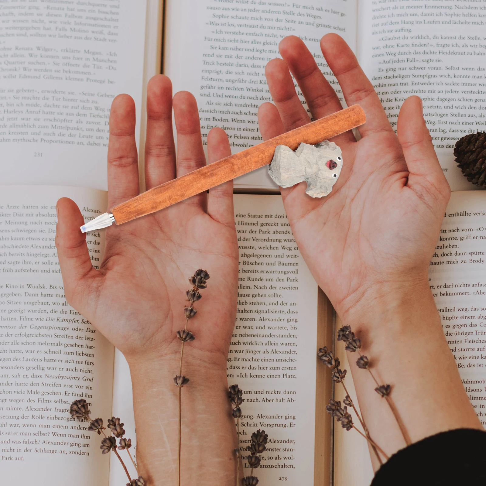 

Wooden Ballpoint Pen Sloth Carving Adorable Pocket Writing Student Small Size Light Weight Free Flowing Ink Smooth Writing