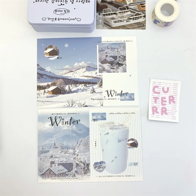 10pcs Fold Packing Material Card Set Delivery Message Card Gift Packaging Folding Greeting Card