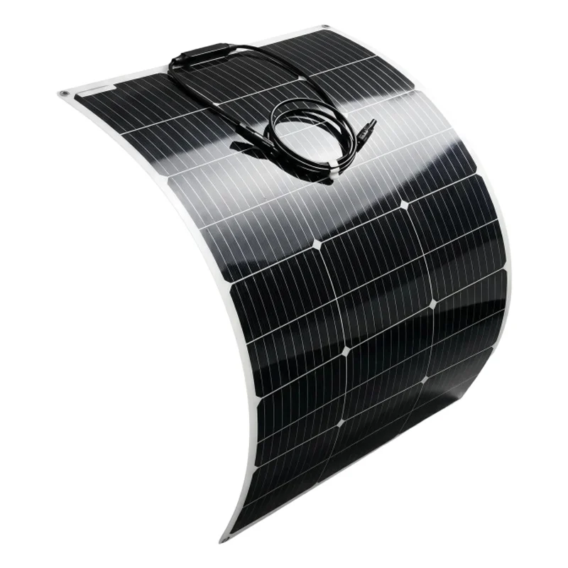 100W PET Flexibles Monokristallines Solarmodul Tragbares Solarladegerät für Wohnmobile Camping Yachten Outdoor-Batterieversorgung