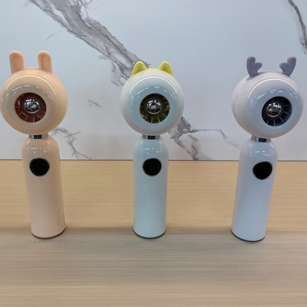 Cute Portable High Speed Fan Digital Display Mini Fan Rechargeable Battery Handheld Fan