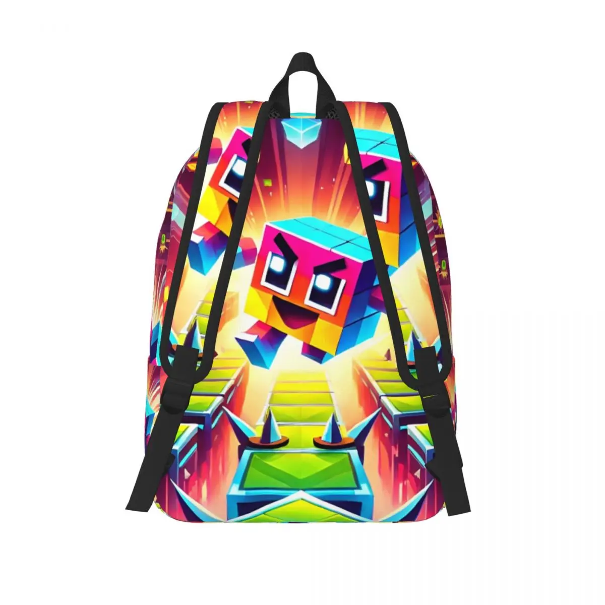 Geometry Cube-mochila Gaming Dash para hombre y mujer, morral de lona para estudiantes de secundaria primaria, mochila de lona para senderismo