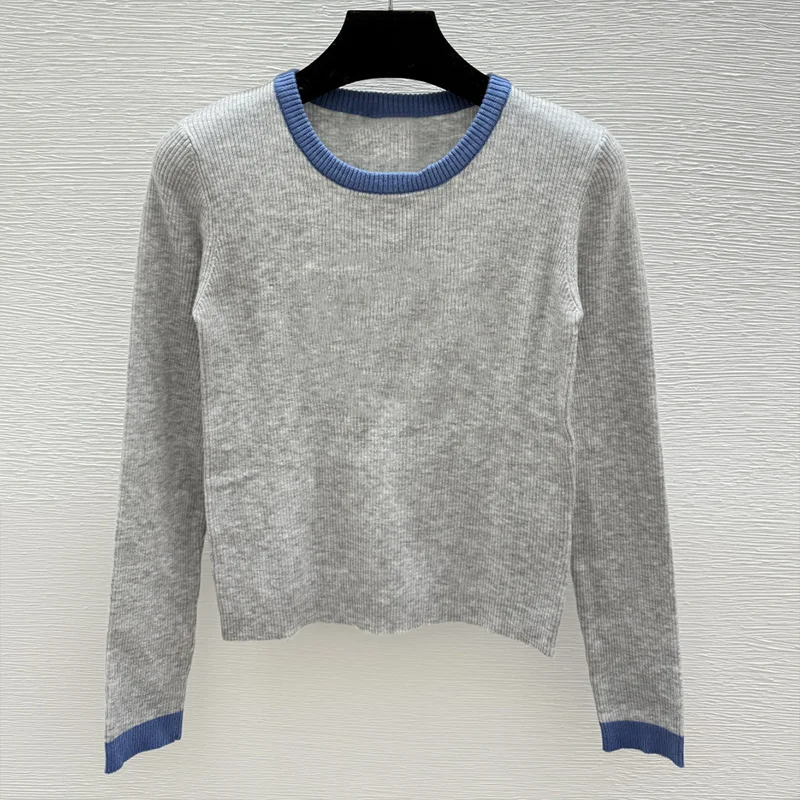 

High-quality multi-color plaid women's cardigan with embroidered logo sweater winter classical popular clothing 25100468