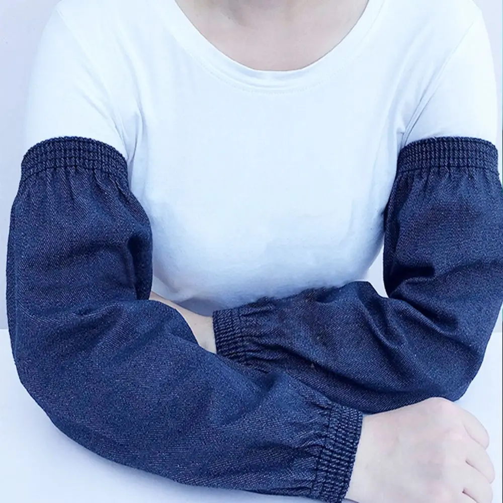 Dark Blue Arm Protective Sleeves Thickened Wear Resistant Denim Lengthen Cuff Labour Protection Appliance Antifouling