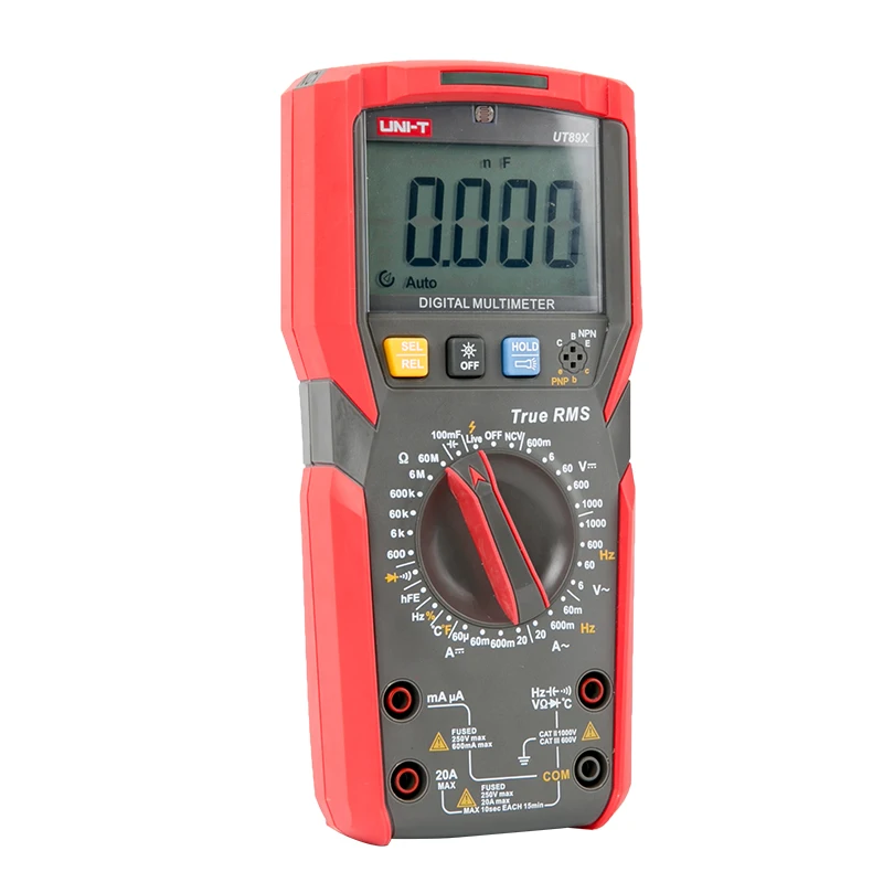 UNI-T Professional Digital Multimeter UT89X UT89XD True RMS NCV 20A Current AC DC Voltmeter Capacitance Resistance Tester