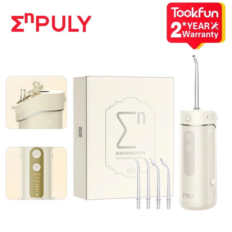 ENPULY Oral Irrigator Y826 Portable Bucal Ultrasonic Dental Water Jet For Tooth Cleaner Waterpulse Tooth 180ML 1800 Times/Min