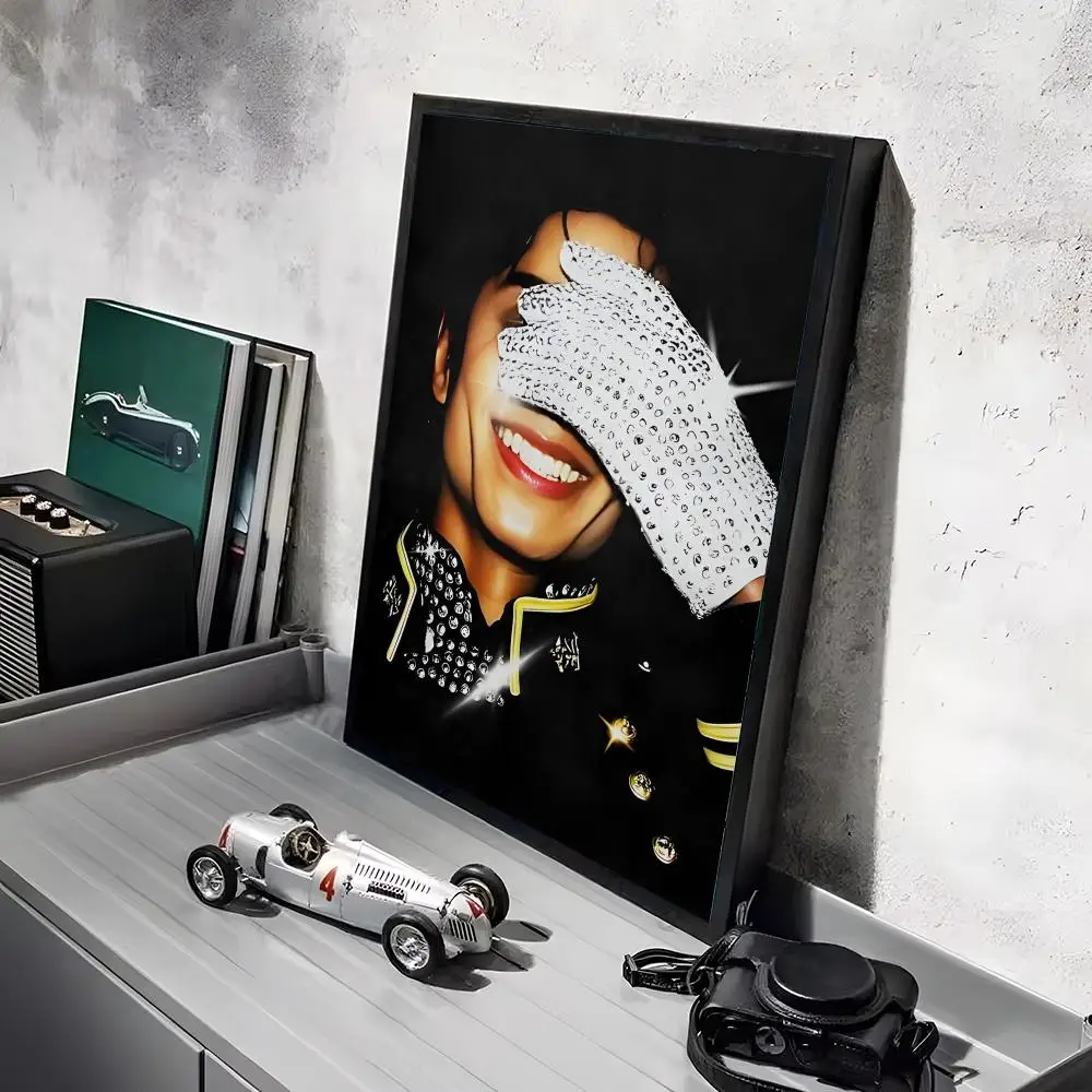 M-Michael J-Jackson Singer Poster-Aufkleber, Gemälde, Wandbild, HD-Wandaufkleber für Schlafzimmer, Wohnzimmer, Zuhause, selbstklebend, Dekor, Geschenk