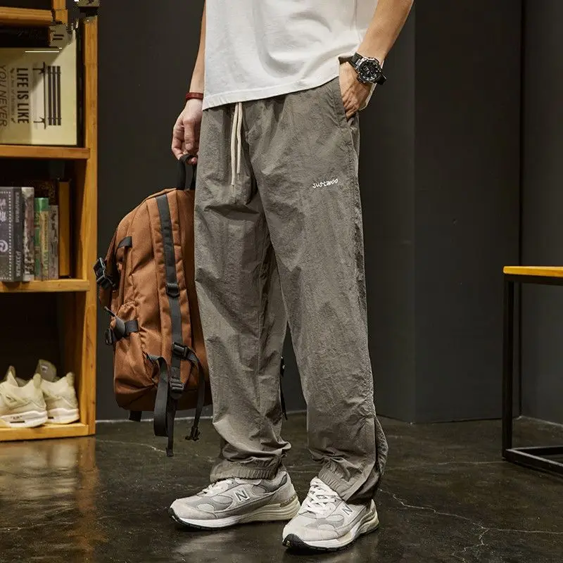 

Advanced Summer Men's Qui Dry Functional Casual Long Pants Trendy Sports Sle Nine Points Cuffed Loose Fit Polyester Fiber