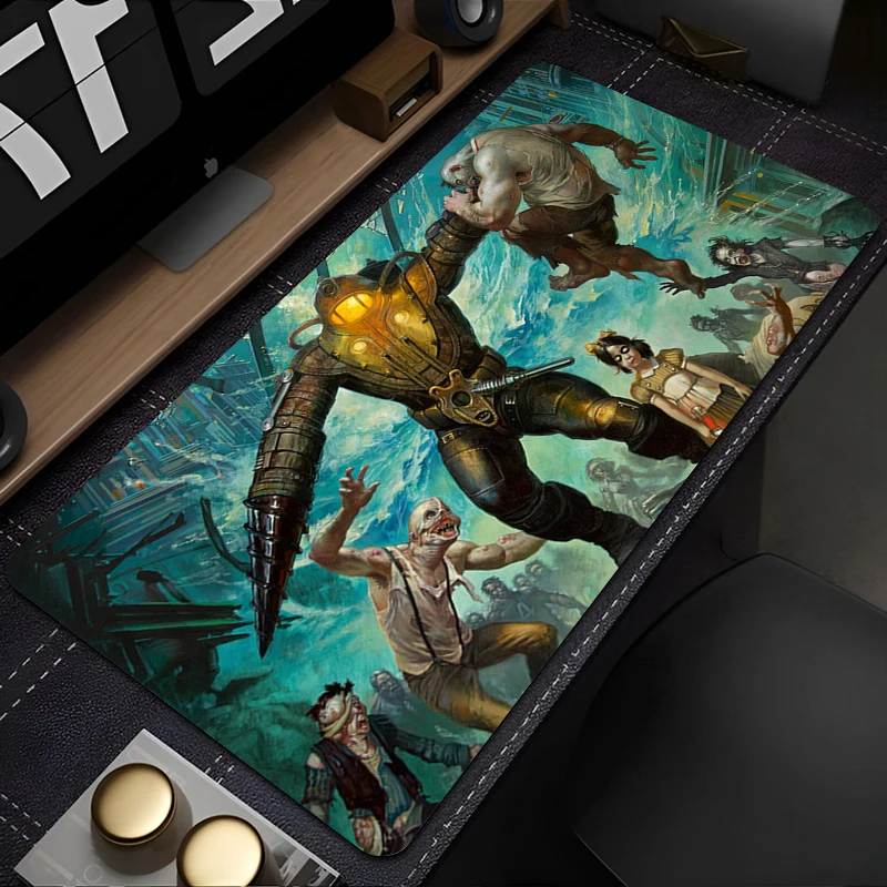 B-Bioshocks Mouse Pad Laptop Large Gaming Mousepad Office Accessories Non-slip Desk Mat Anime Carpet PC Gamer Extended Mouse Mat