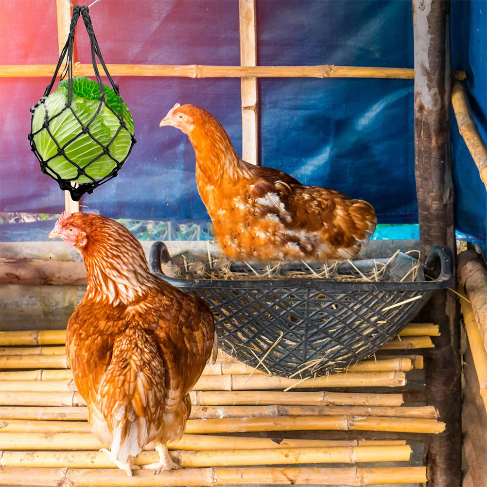 

2pcs Foraging Basket High-Grade Rope Wear-Resistant Hanging Feeder For Chickens Pet Chicken Feeding Basket Chicken Vegetable Net