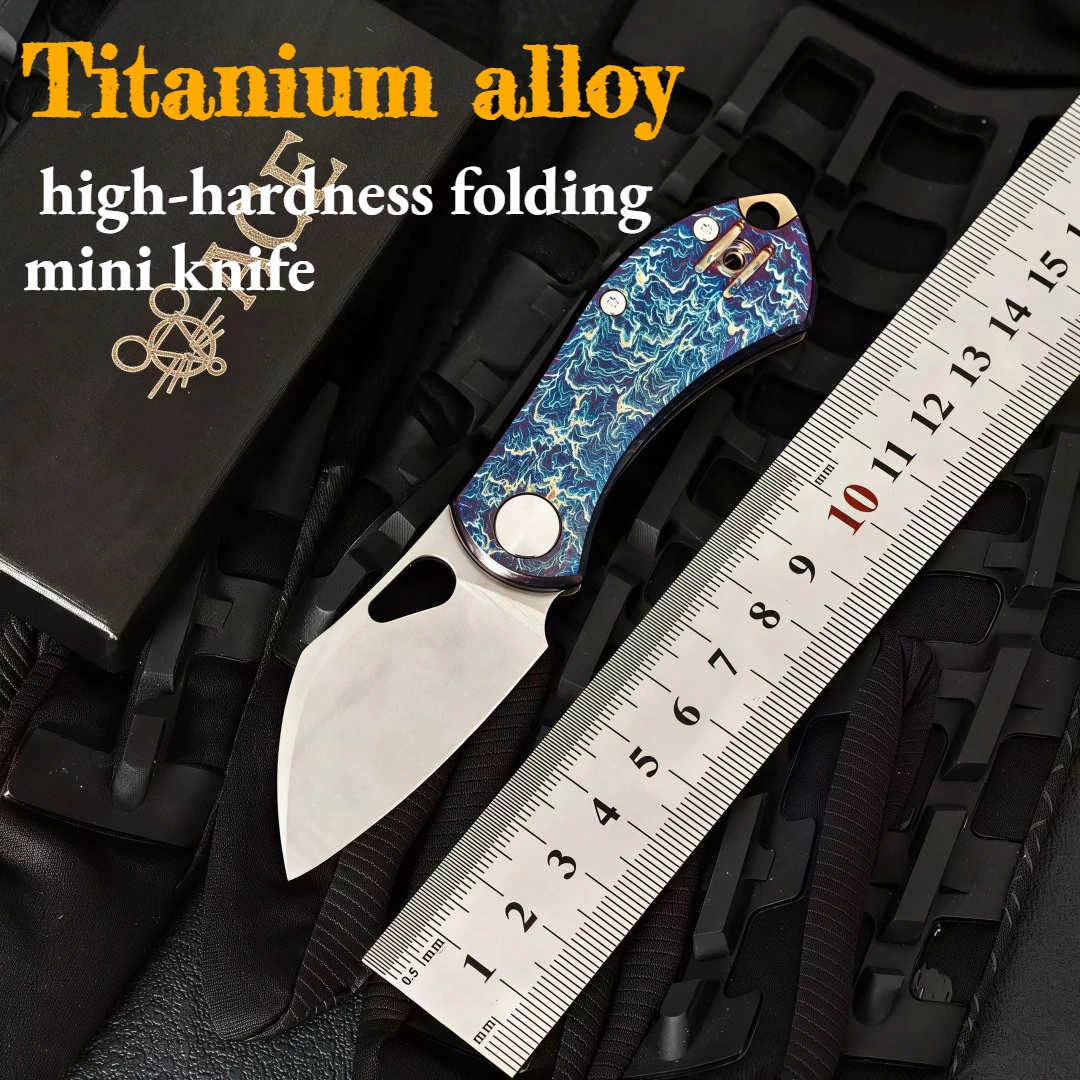 

2026 New Titanium Alloy Folding Mini Knife - High Hardness Outdoor Portable Emergency Cutting Pocket Tool