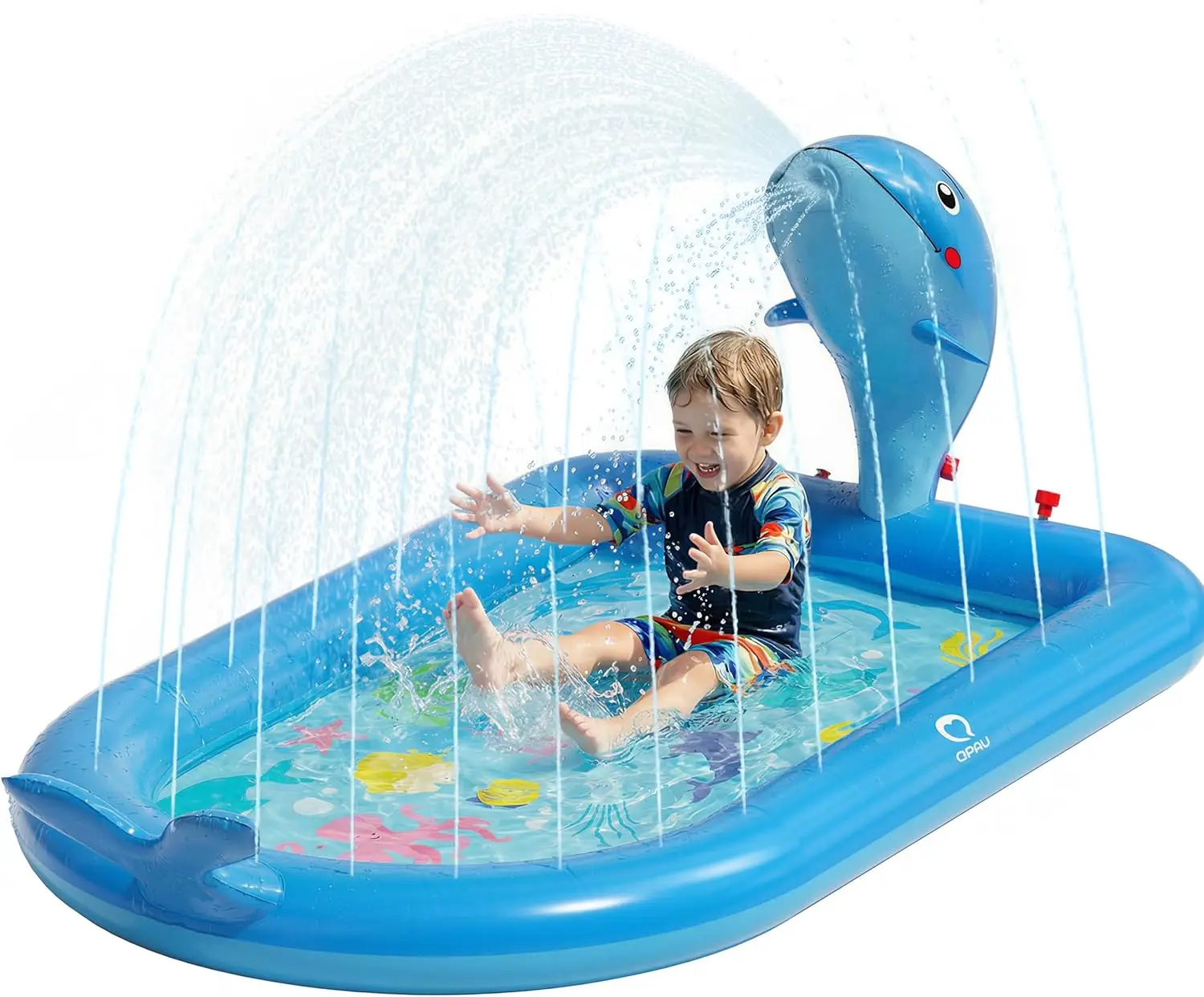 

Надувной бассейн-фонтан «Синий кит» для малышей, 3-в-1, с функцией распыления воды, для подарков на 1-й день рождения