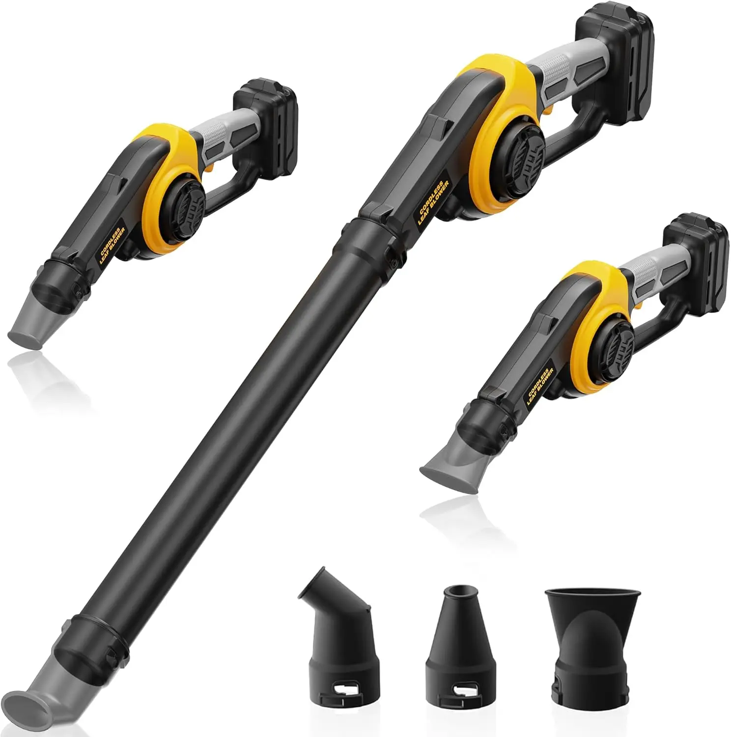 

Lightweight Cordless Leaf Blower with 200MPH Wind, 3 Speeds, and Versatile Nozzles for Patio Cleaning