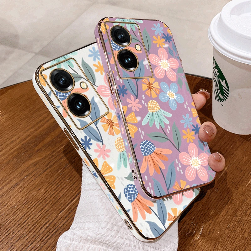 Y78 Plus Flower Ball Luxury Plating Phone Case For VIVO Y78 Y35 Y76S Y77 Y100 Y21T  Y35Plus Y20i Y22 Y200 Y95 Y91 Y93 Y85 Cover