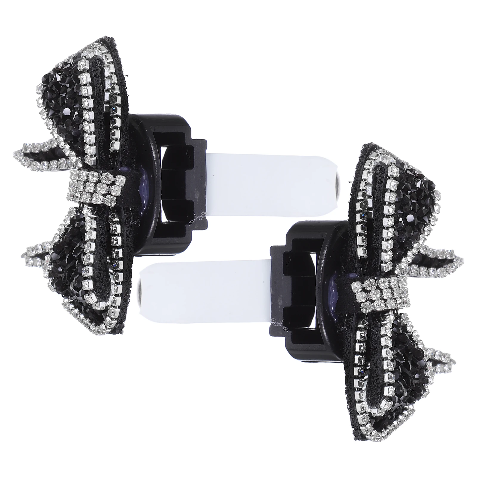 

2Pcs Car Vent Air Freshener Black Plastic Accessories Cute Bowknot Longlasting Fragrance Continuous Aroma Secure Clip Car