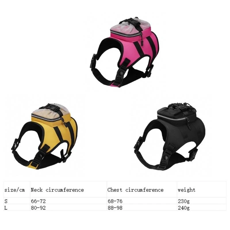 

Dog Vest Adjustable Training Harness for Large Dogs Backpack Strong Heavy Duty Harness Soft Handle K2WE