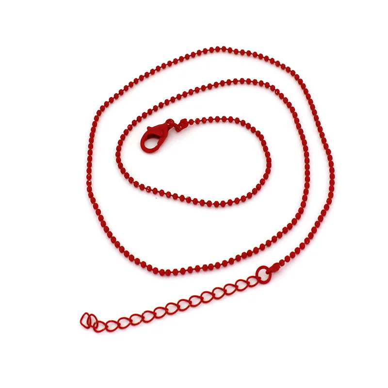 5Pcs 1.5mm 50cm+5cm Length Colorful Ball Bead Chains Necklace For Charms Pendants DIY Jewelry Making Accessories 17.7inch view 5