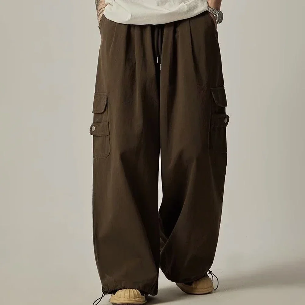 

Mens Summer Loose Thin Japanese Baggy Cargo Pants Oversize Wide Leg Trousers Hip Hop Streetwear Workwear Casual Pants For Male