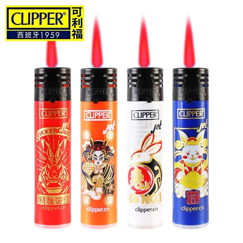 Clipper Lighter Windproof Jet Pink Flame Lighter Butane Gas Lighter Electronic Lighter 2024 New Style Lighter Smoking Gadgets