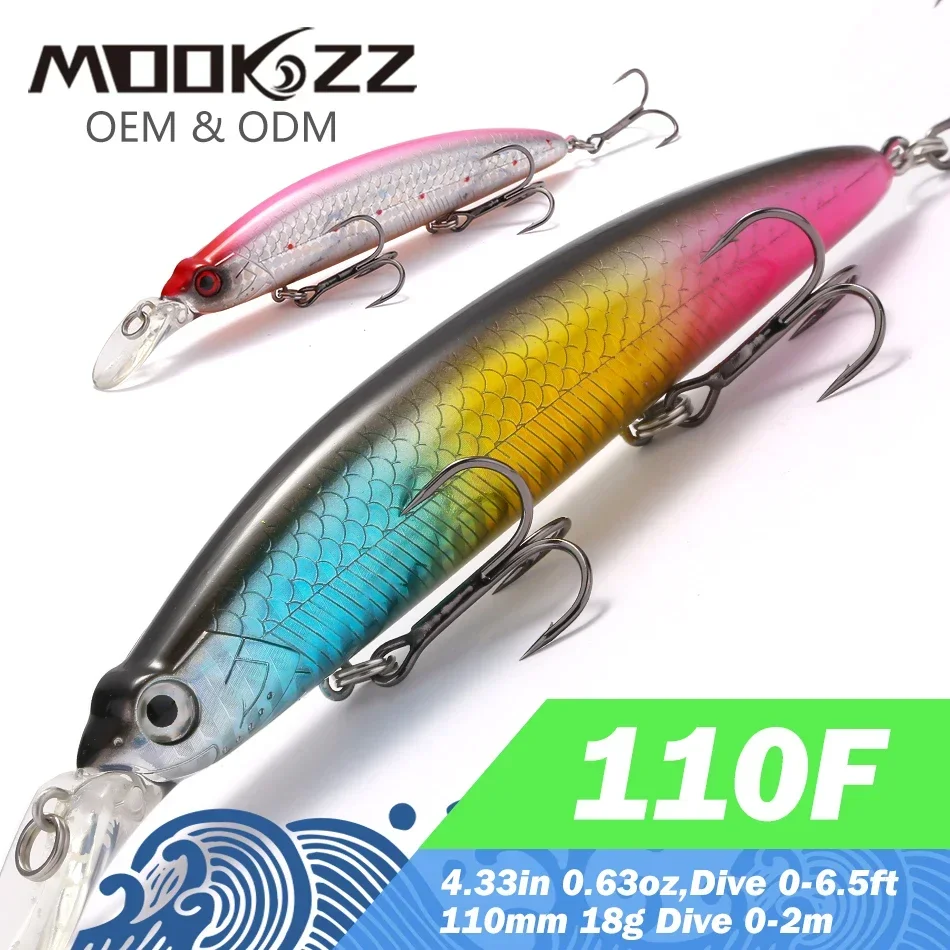 

Floating 110CM 18G MOOKZZ 2023 New Arrival Hot Sale Minnow Hard Fishing Lure Bait Hot Fishing Tackle Artificial Lures Bait