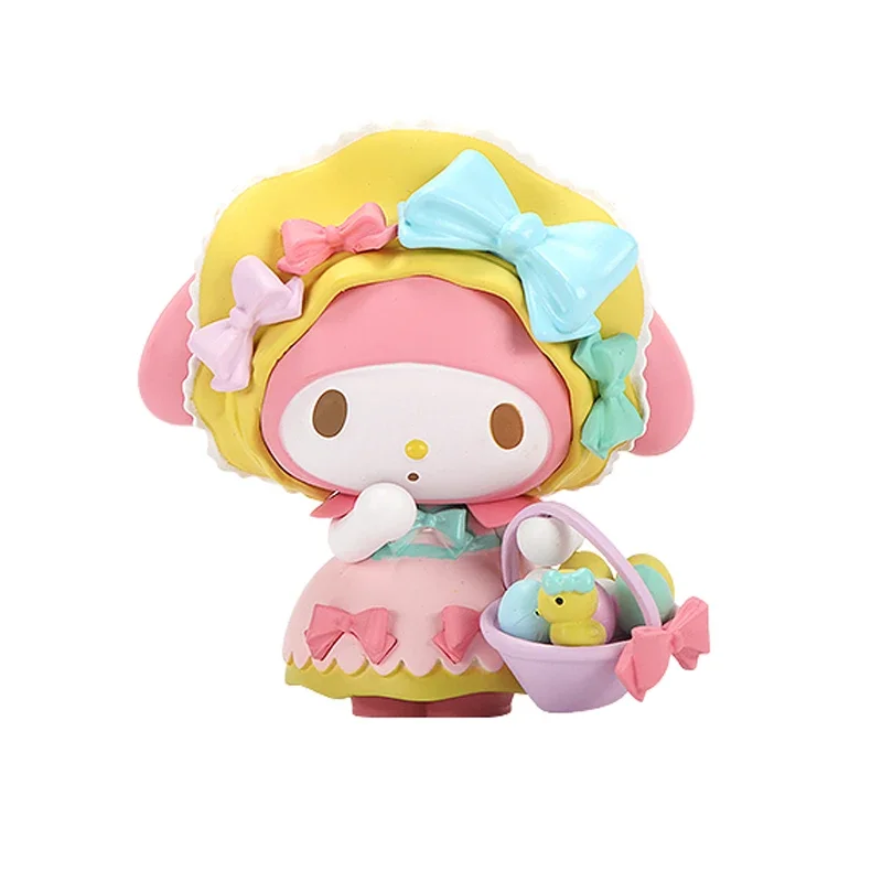 Random One Sanrio Tea Party Series Figure Collectible Model Dolls Children's Birthday Cake Decorations Gifts